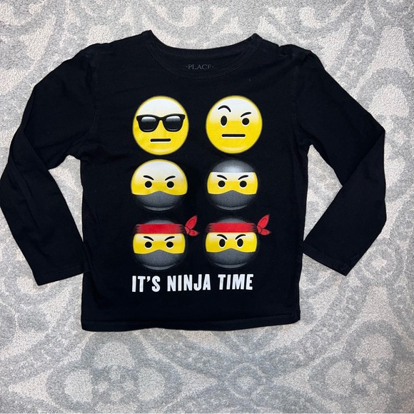 Place Other - Place Black Ninja Emoji Long Sleeve Tee